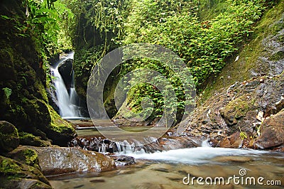 Natural Spring Waterfall Stock Photo