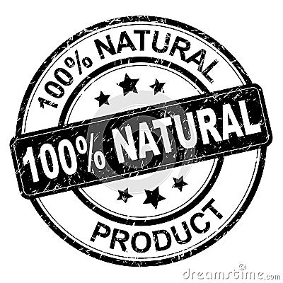 100% natural stamp Vector Illustration