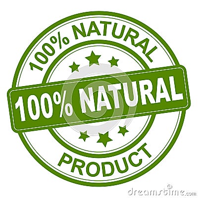 100% natural stamp Vector Illustration