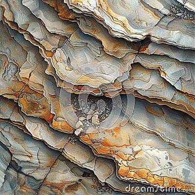 Natural Stone Background. Jagged Slate Rock Formation With Detailed Textures. Generative AI Stock Photo