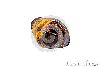 Natural stone tiger eye isolated on a white Stock Photo