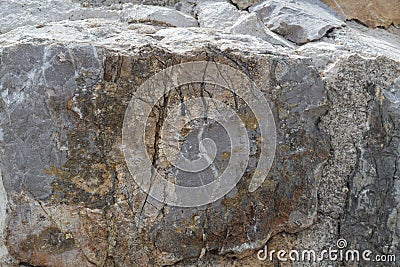 The natural structure of a large hewn stone Stock Photo