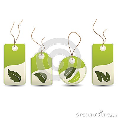 Natural tags with leaf - nature icon Vector Illustration
