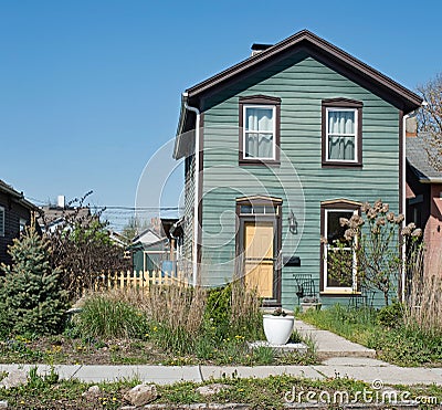 Natural Teal & Brown House Stock Photo