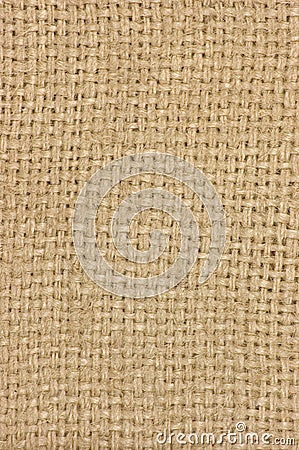 Natural textured burlap sackcloth hessian texture coffee sack, light country sacking canvas, vertical macro background pattern Stock Photo