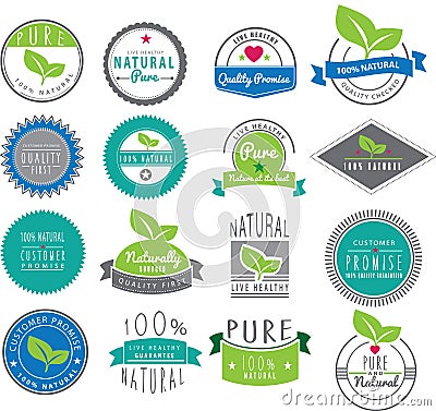 Natural themed logos based on health Vector Illustration