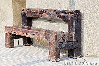 Natural timber grungy wood chair Stock Photo