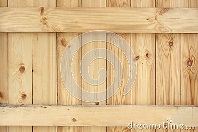Natural Unpainted Wood Panel With Squared Balk Background Stock Photo