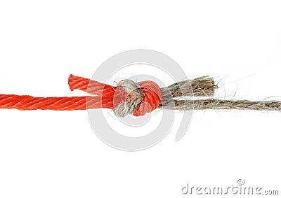 Natural versus Unnatural Ropes Stock Photo