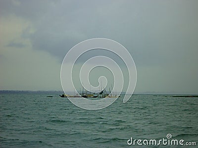 Natural view in the River before raining Stock Photo