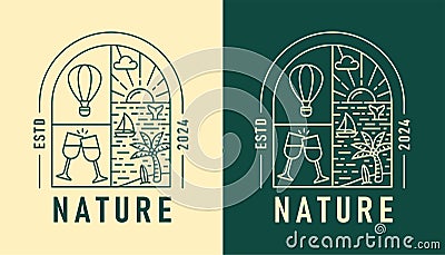 natural view in the form of a window illustration Vector Illustration
