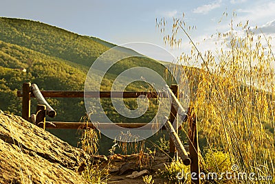 natural viewpoint valle del ambroz Chorrera Hervas Extremadura Stock Photo