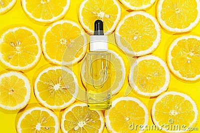 Natural vitamin c serum, skincare, essential oil product. Stock Photo