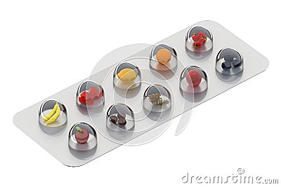 Natural vitamin pills Stock Photo