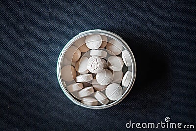 Natural vitamin pills in package Stock Photo