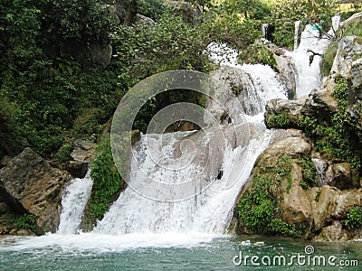 A Natural Water Falls of Himalayan Range at Mussorie India Stock Photo