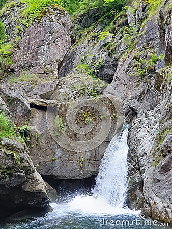 Natural water pond, at Iadolina waterfall, Romania Stock Photo