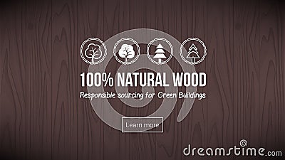 Natural wood Vector Illustration