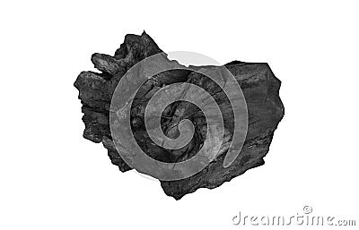 Natural wooden charcoal, hard wood charcoal isolated on white background for the grill Stock Photo