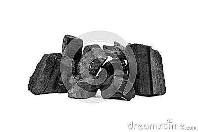 Natural wooden charcoal or traditional hard wood charcoal Stock Photo