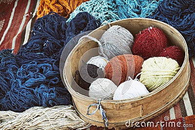 Natural Yarn Balls For Looming Stock Photo