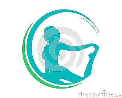 Natural Yoga Pilates Logo Vector Illustration