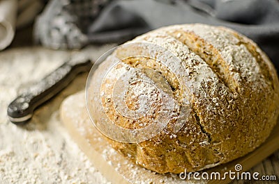 Naturally leavened home made bread organic vegan Stock Photo