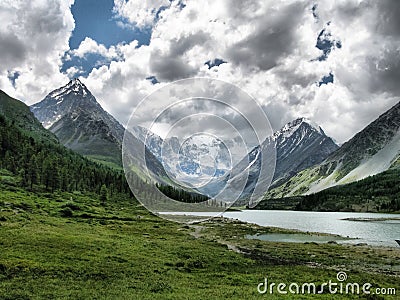 Nature is altai. Mountain landscape, forests and reservoirs of a Stock Photo