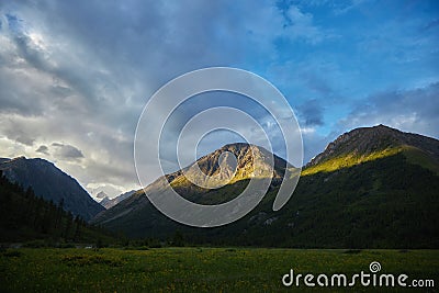 Nature of the Altai Mountains, alpine landscapes, mountain ranges and peaks, hiking Stock Photo