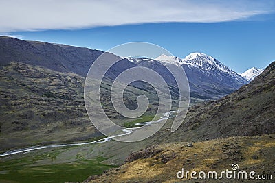 Nature of the Altai Mountains, alpine landscapes, mountain ranges and peaks, hiking Stock Photo