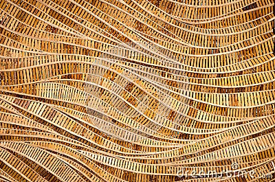 nature background of brown handicraft weave texture bamboo surface Stock Photo