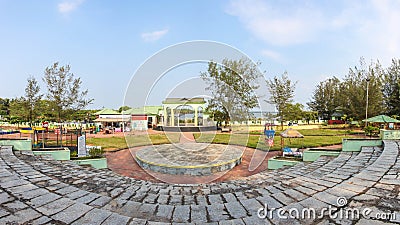 Sandy beach with harbour sunset in kerala Editorial Stock Photo