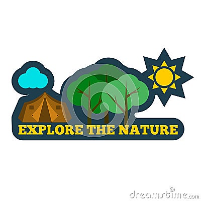 Nature badge sticker or logo. Vector Illustration