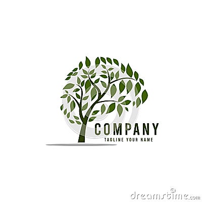 Nature Leaf Brain Logo Vector Illustration