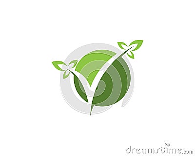 Nature check mark leaf logo design Stock Photo