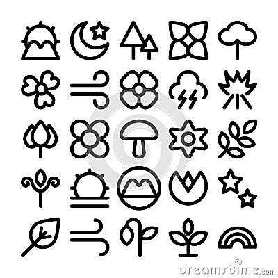 Nature Colored Vector Icons 7 Stock Photo