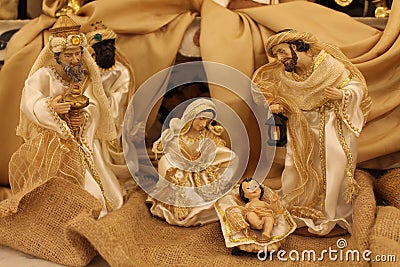 Nature creates the Nativity - Christmas - Small Nativities from all over the World Stock Photo