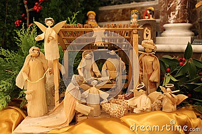 Nature creates the Nativity - Christmas - Small Nativities from all over the World Stock Photo