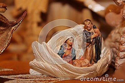 Nature creates the Nativity - Christmas - Small Nativities from all over the World Stock Photo