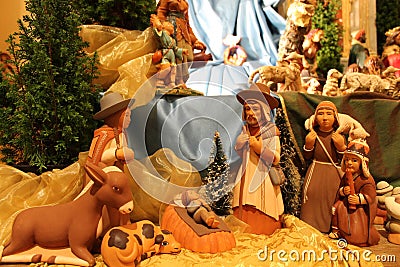 Nature creates the Nativity - Christmas - Small Nativities from all over the World Stock Photo