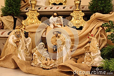 Nature creates the Nativity - Christmas - Small Nativities from all over the World Stock Photo