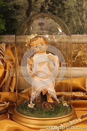 Nature creates the Nativity - Christmas - Small Nativities from all over the World - Baby Jesus Stock Photo