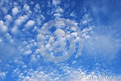 Delicate patterns of white clouds in the blue sky Stock Photo