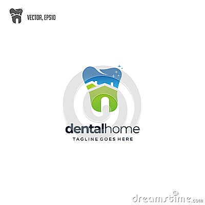 Nature Dental House Logo Design Vector Illustration