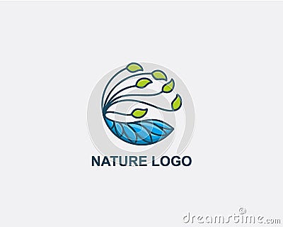 Nature Plant logo design concept, Agriculture Business logo design template Vector Illustration