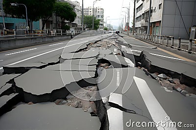 nature disaster in syria and turkey. Earthquake damaged buildings and roads. Stock Photo