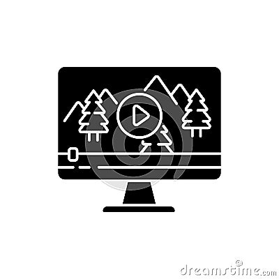 Nature documentary black glyph icon Vector Illustration