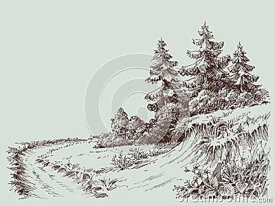 Nature drawing Vector Illustration