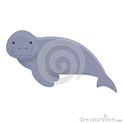 Nature dugong icon cartoon vector. Sea manatee Vector Illustration