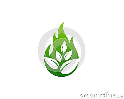 Nature Eco Fire Flame Icon Logo Design Element Vector Illustration